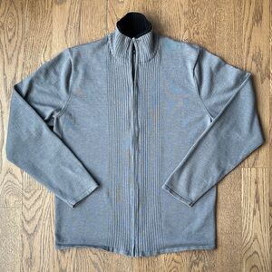 Kenneth Cole Men’s Full-Zip Sweater – Gray – Size Large
